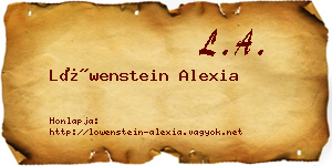 Löwenstein Alexia névjegykártya